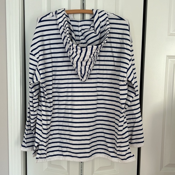 J. Crew Striped pullover Henley Hoodie beach classic casual nautical - Picture 4 of 4
